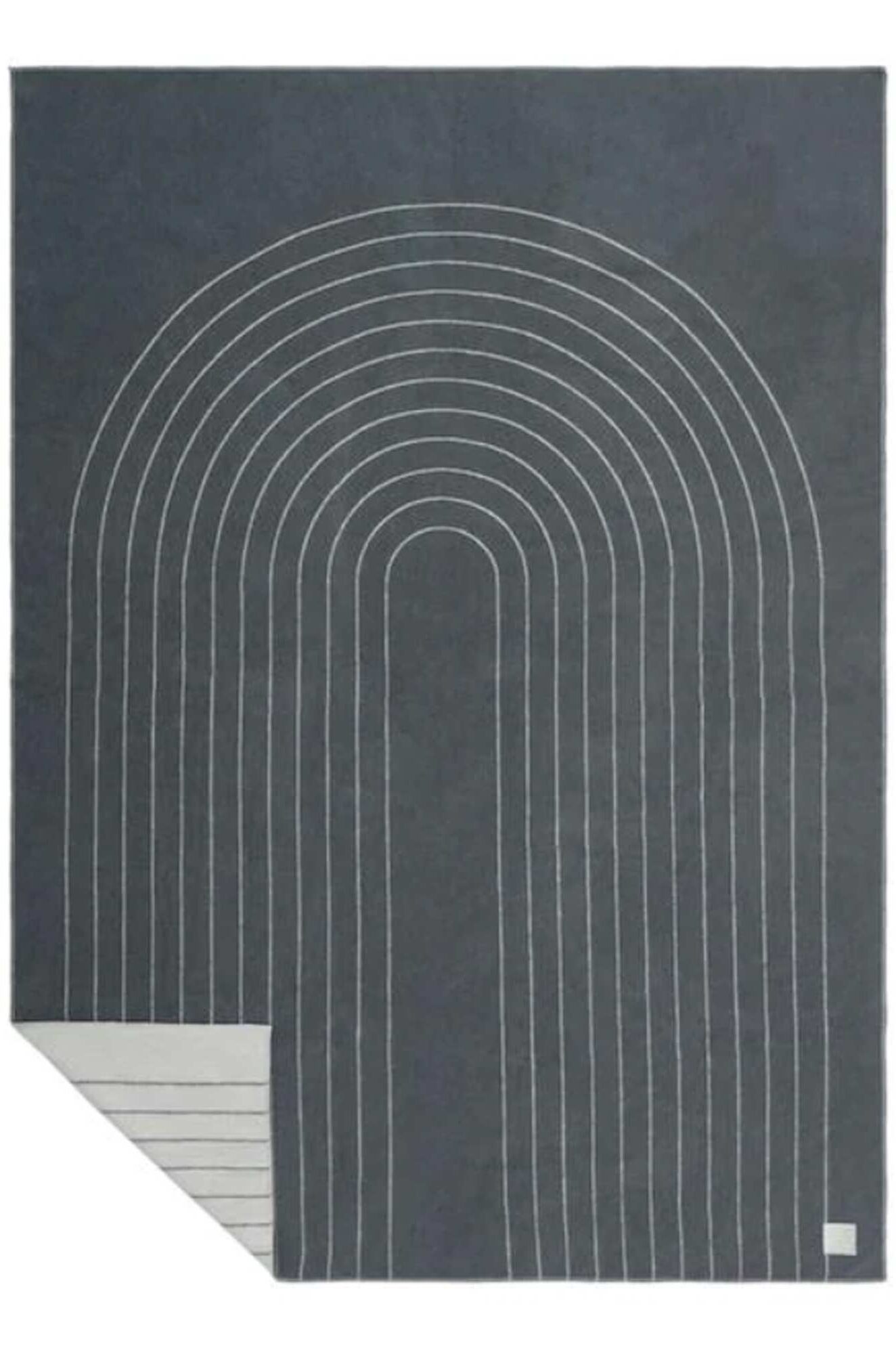 RUMPL Blanket JACQUARD MERINO SOFTWOOL / THROW, pacific - arches