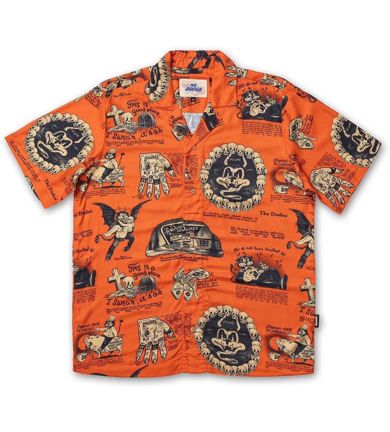 The Dudes Beelzebud Red Hawaiian Shirt - Multicolor The Dudes Beelzebud Red Hawaiian Shirt - Multicolor XXXL