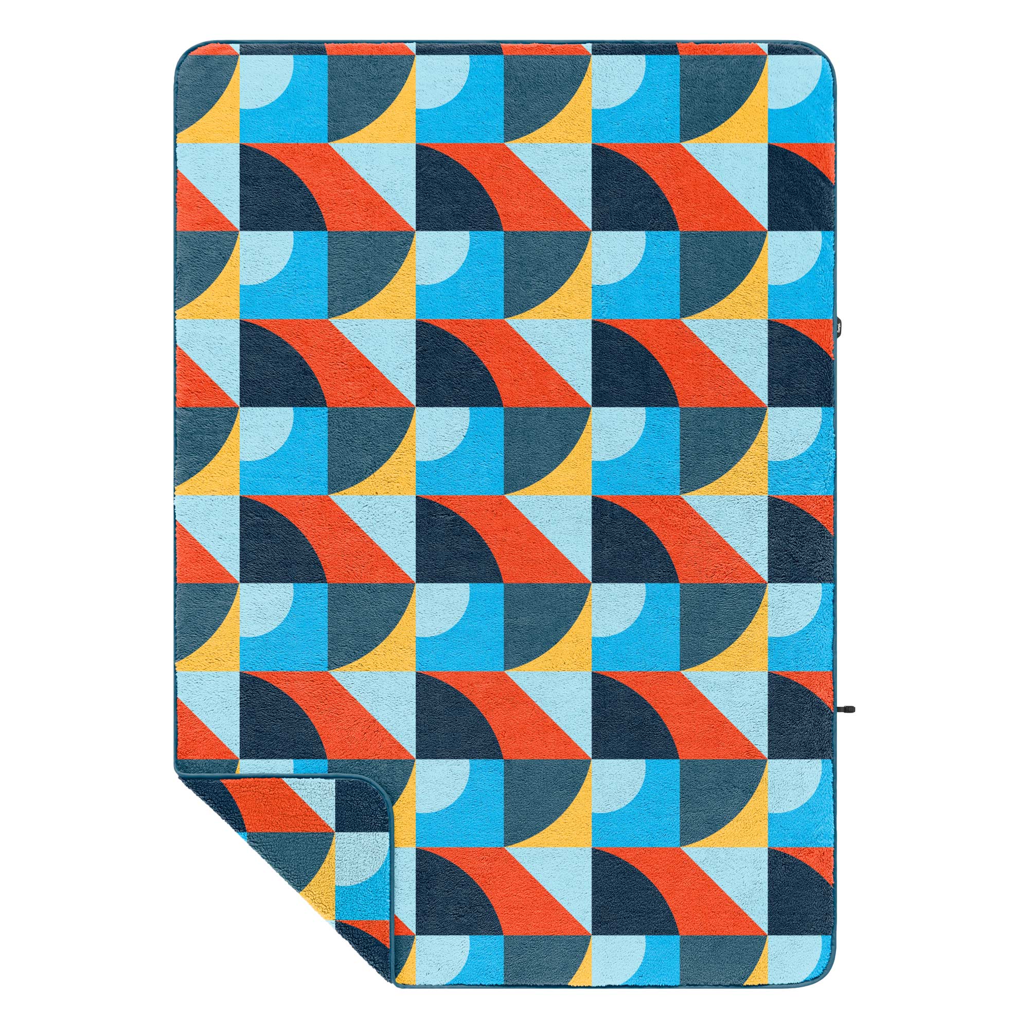 RUMPL Blanket SHERPA PUFFY PRINTED FLEECE / THROW, geotile coast RUMPL Blanket SHERPA PUFFY PRINTED FLEECE / THROW, geotile coast