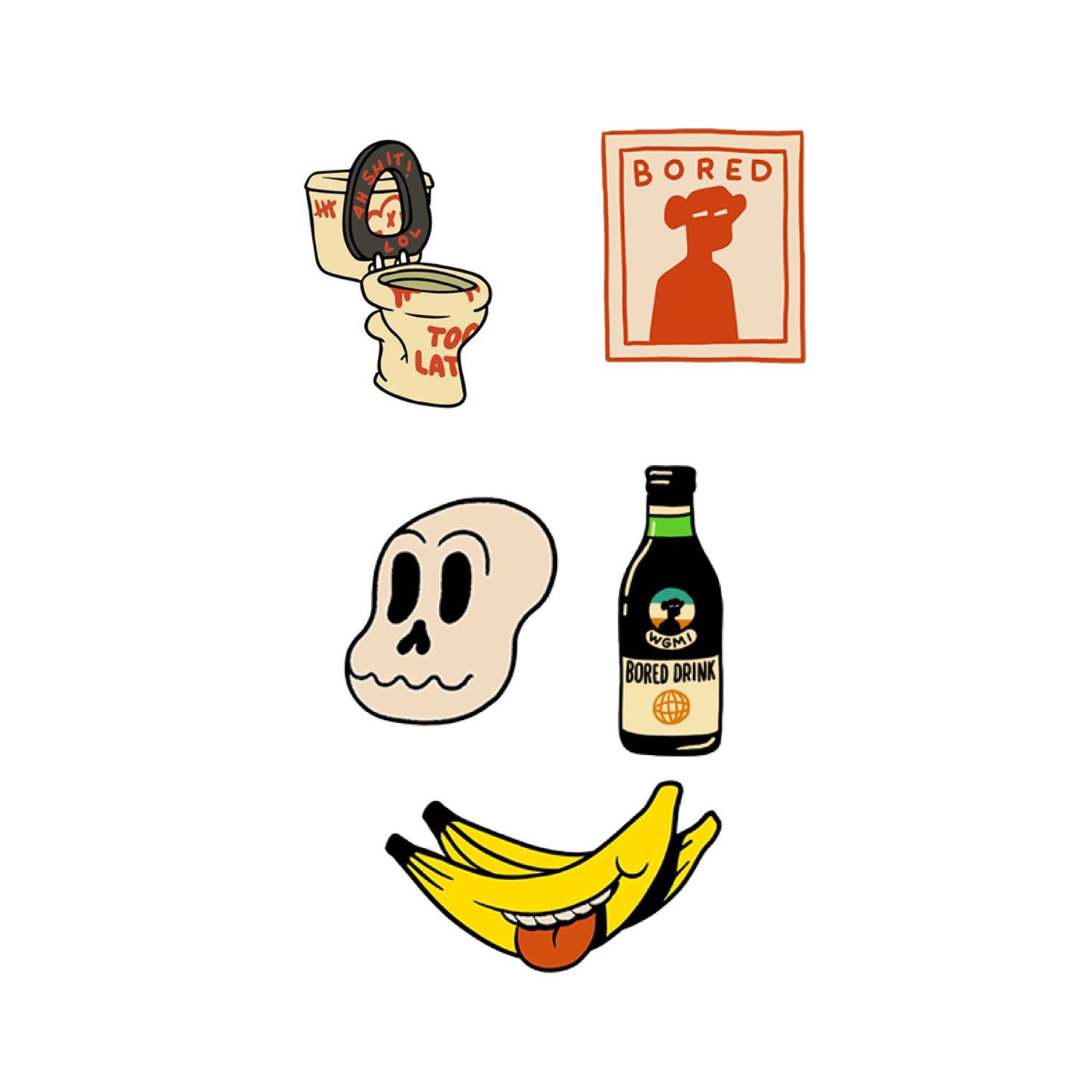 1000899-BAYC-1 The Dudes Patch Set (5pc.)