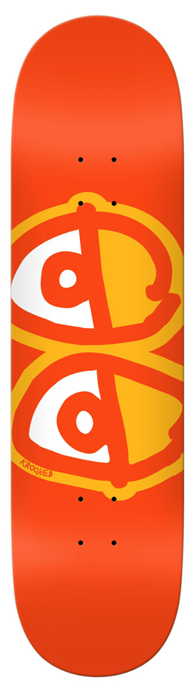 Krooked Skateboard Deck Team Eyes (Orange) 8,25 8.25