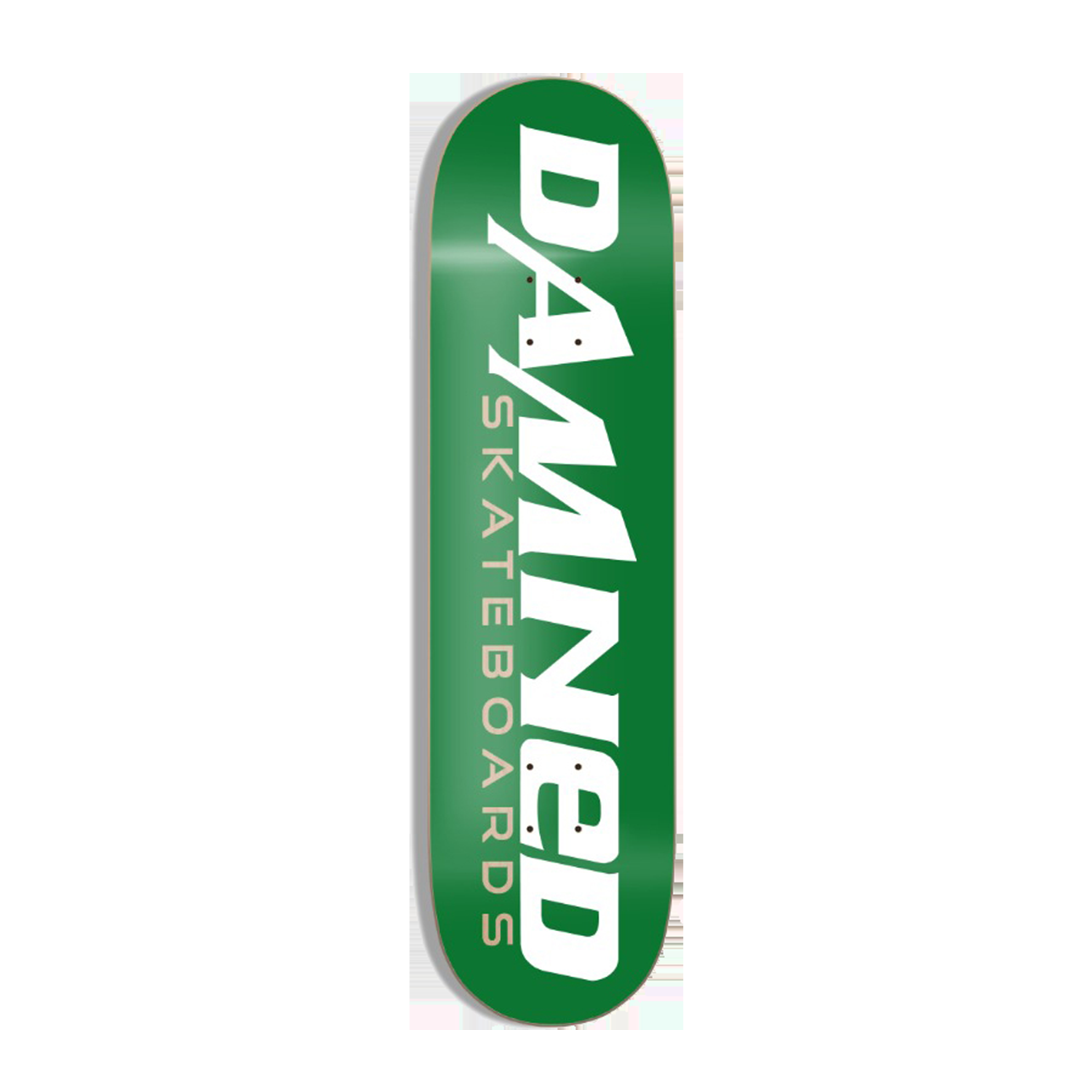 Damned Skateboard Deck Green Logo 8.00