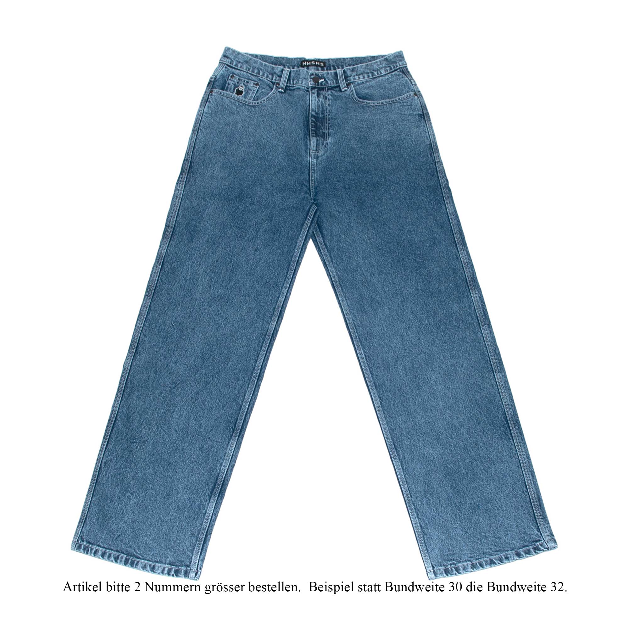 NNSNS Pant BIGFOOT SUPERSTRETCH DENIM, stone blue stretch denim 34/32