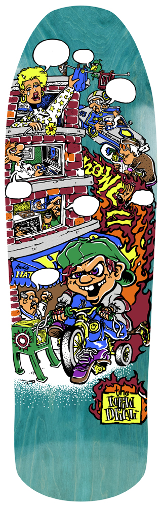 10710045-1 Heritage Skateboard Deck New Deal Howell Tricycle 9,63