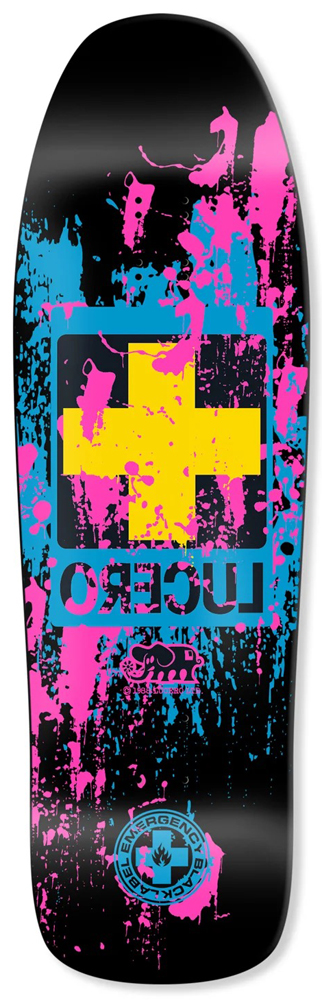 Black-Label Skateboard Deck Lucero Splatter Cross Black 9,88