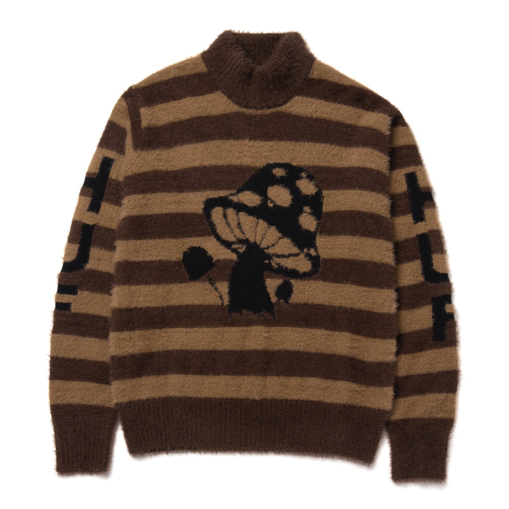HUF Shroom Jacquard Pullover - brown S