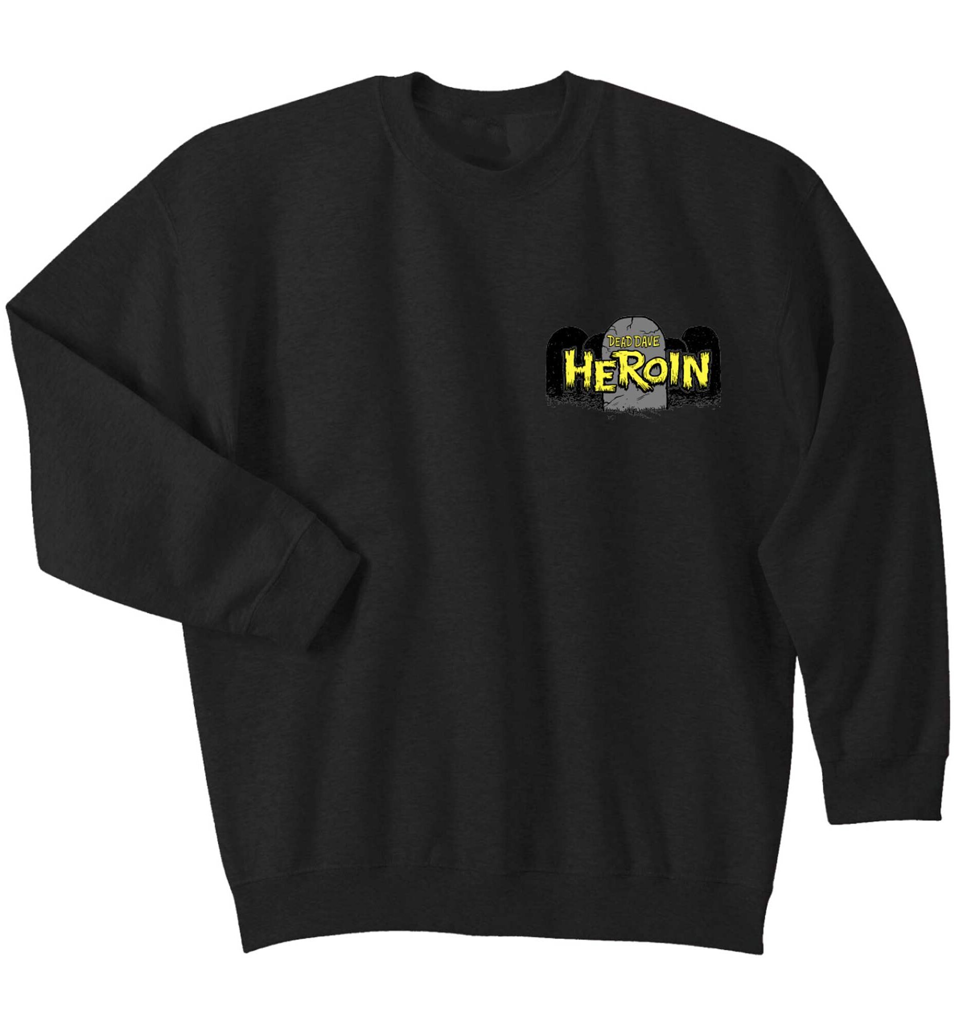 HEROIN Sweat SKATE ZOMBIE Crew, black M HEROIN Sweat SKATE ZOMBIE Crew, black XL