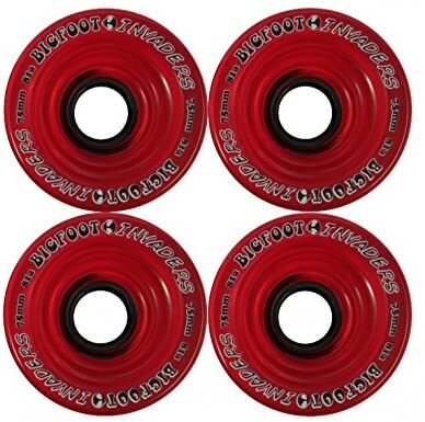 Bigfoot Invaders Longboard Wheels Clear Red 75mm 81a