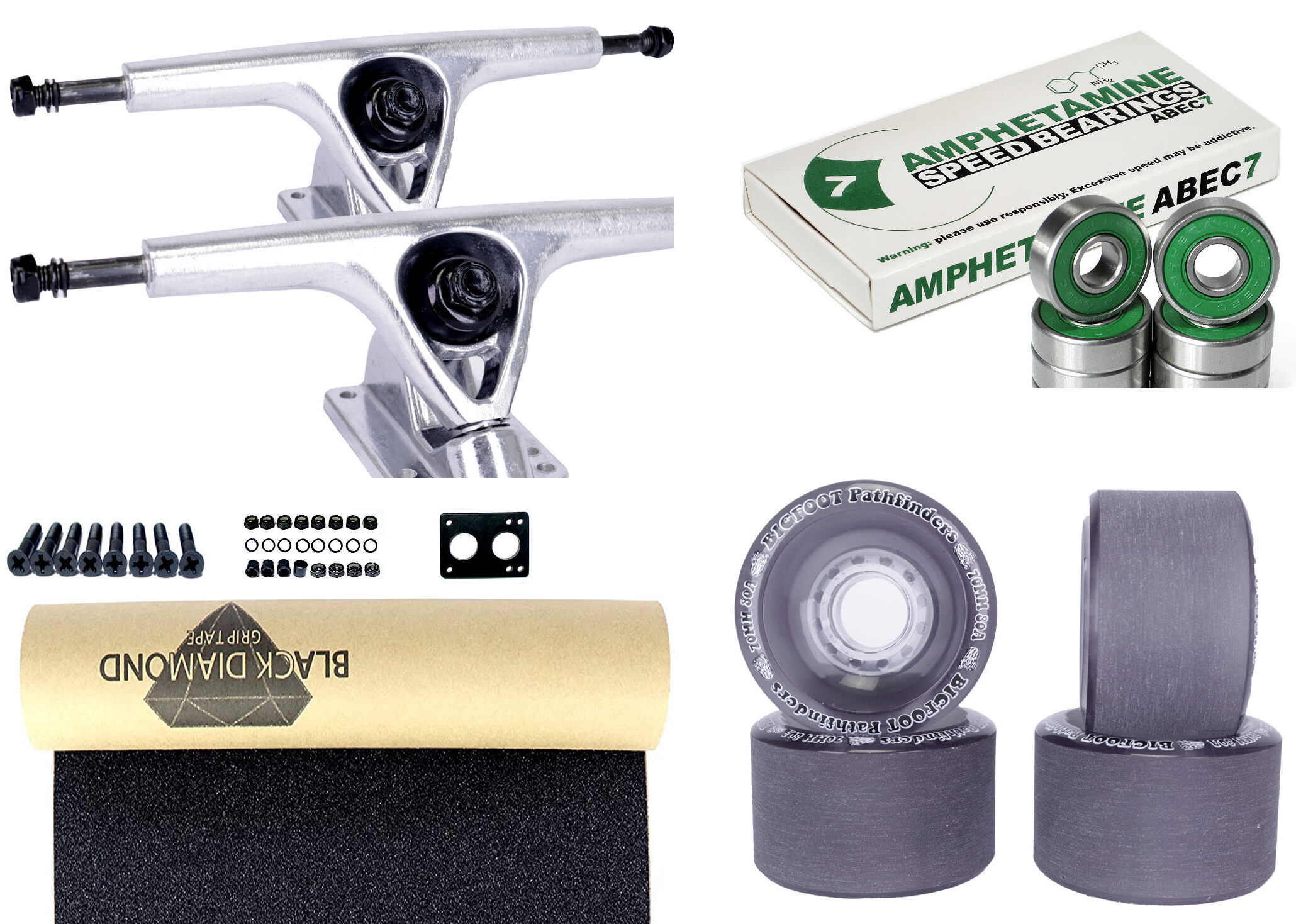 Impact Longboard Achsen Set 180mm Silver / Pathfinders Black Impact Longboard Achsen Set 180mm Silver / Pathfinders Black