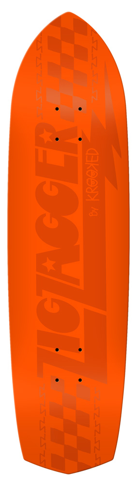 Krooked Skateboard Deck Team Zip Zagger Tonals 8,62