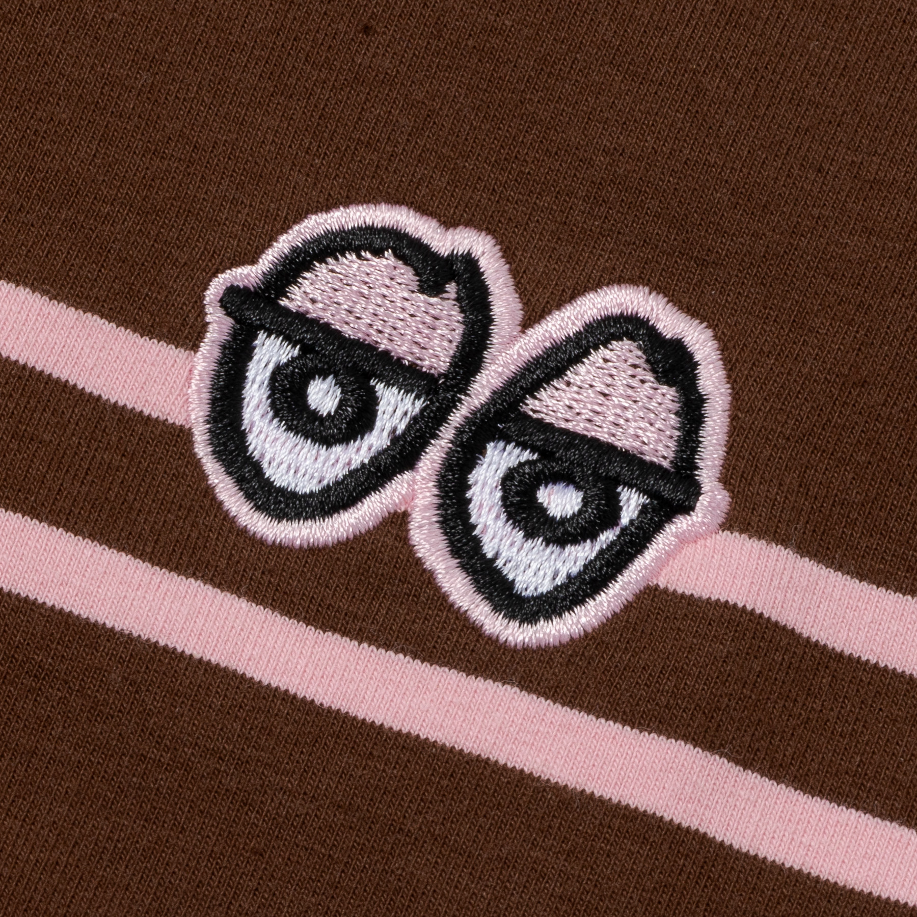 Krooked T-Shirt Eyes EMB Stripe Brown M Krooked T-Shirt Eyes EMB Stripe Brown M