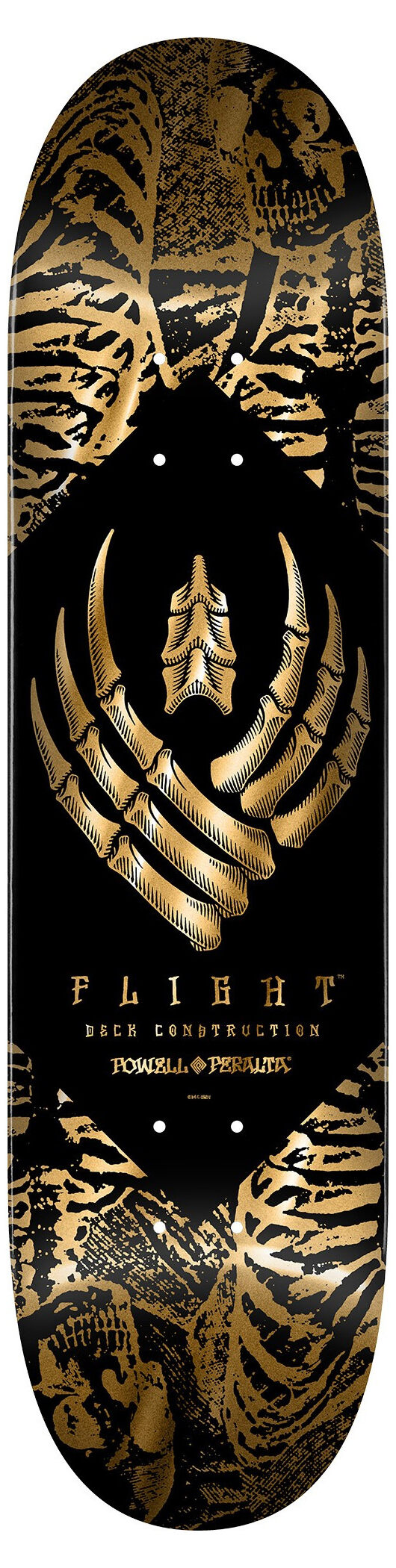 Powell-Peralta Flight Pro Shape 244 W K26 Skeleton Gold Skateboard Deck 8.6