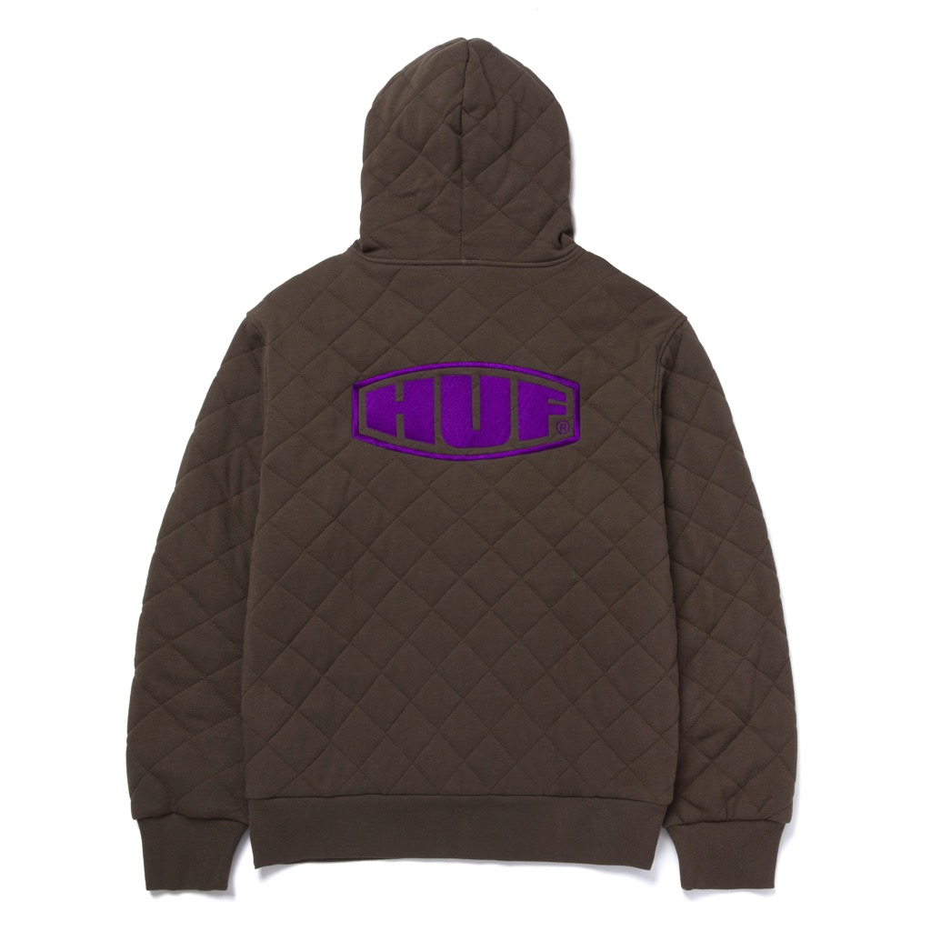 HUF Workman Quilted Full Zip - chocolate XXL