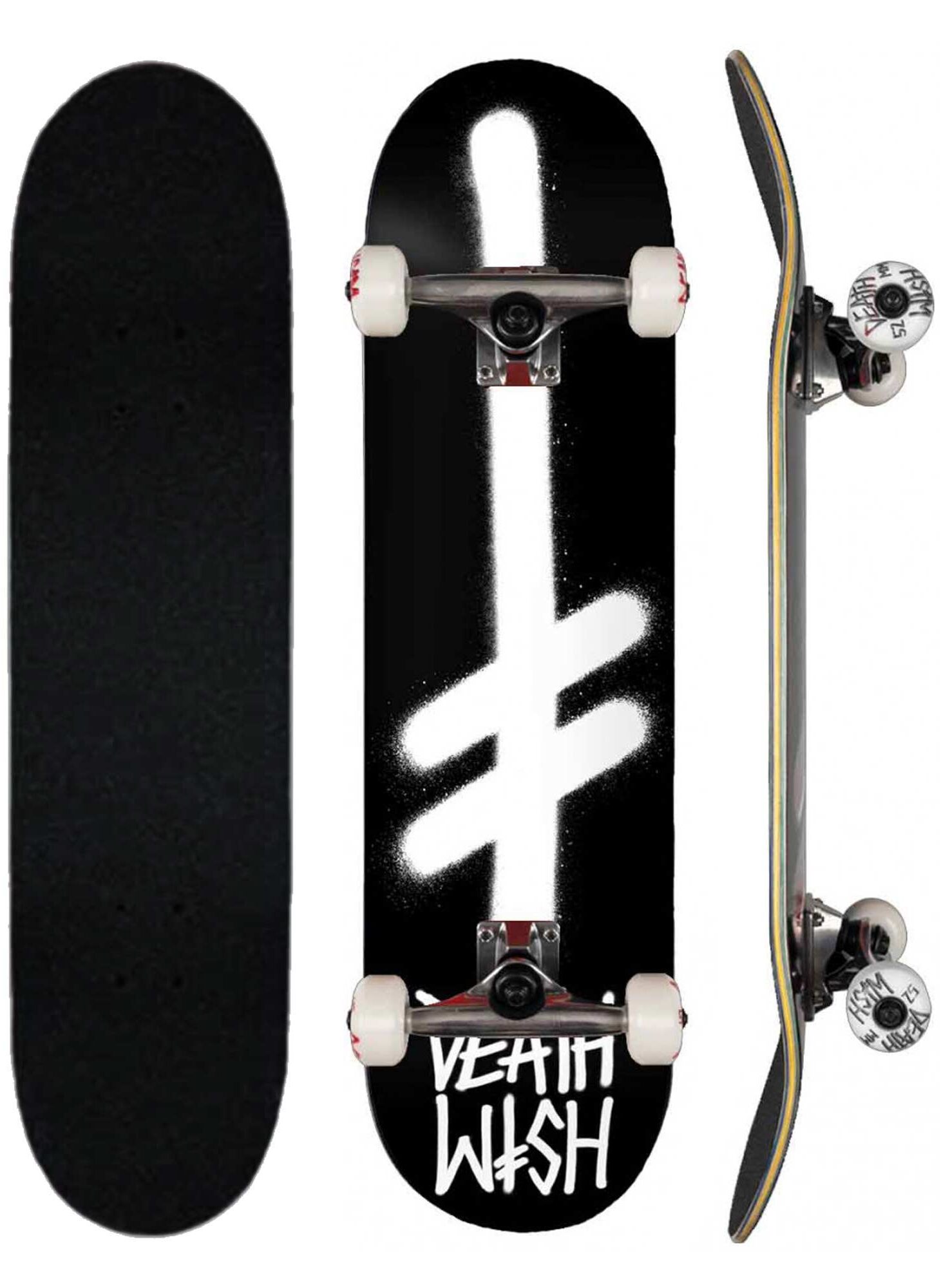 DEATHWISH Complete GANG LOGO BLK/WHT Skateboard 8.5, black/white 8.5