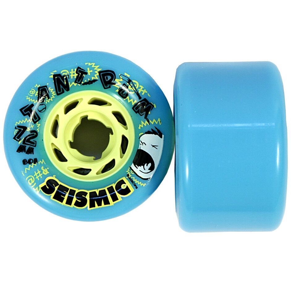Seismic Tantrum Longboard Wheels 72mm 80A Blue