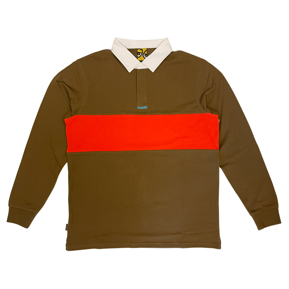 28954010-800-L-1 Langarm T-Shirt Krooked Eyes Custom Rugby brown XL
