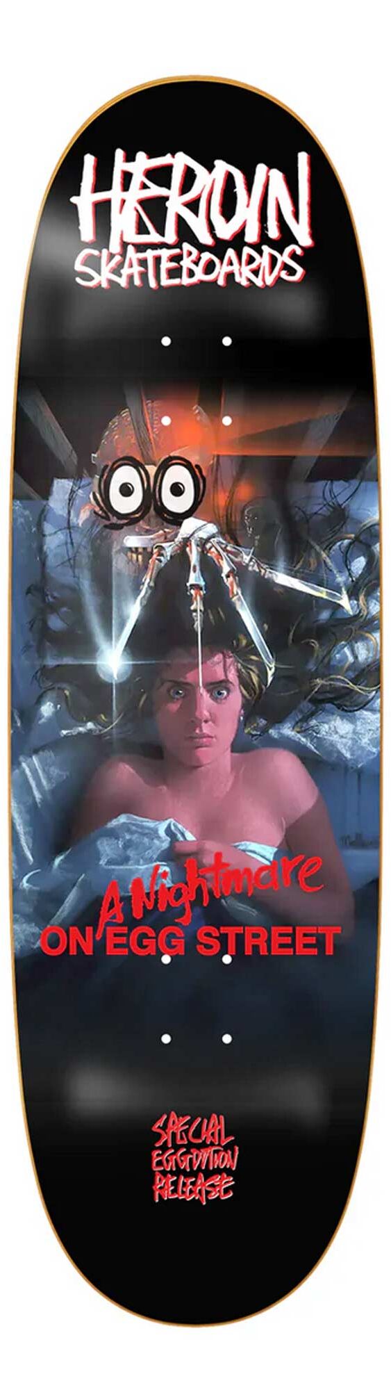 HEROIN Deck A NIGHTMARE ON EGG STREET 9.875, assorted 9.8