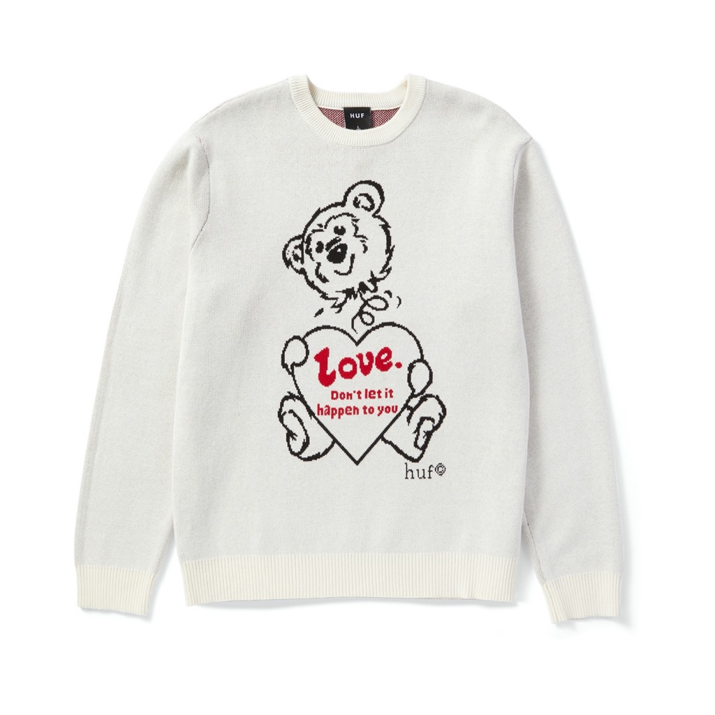 kn00463-bone-1 HUF Bad News Pullover - bone