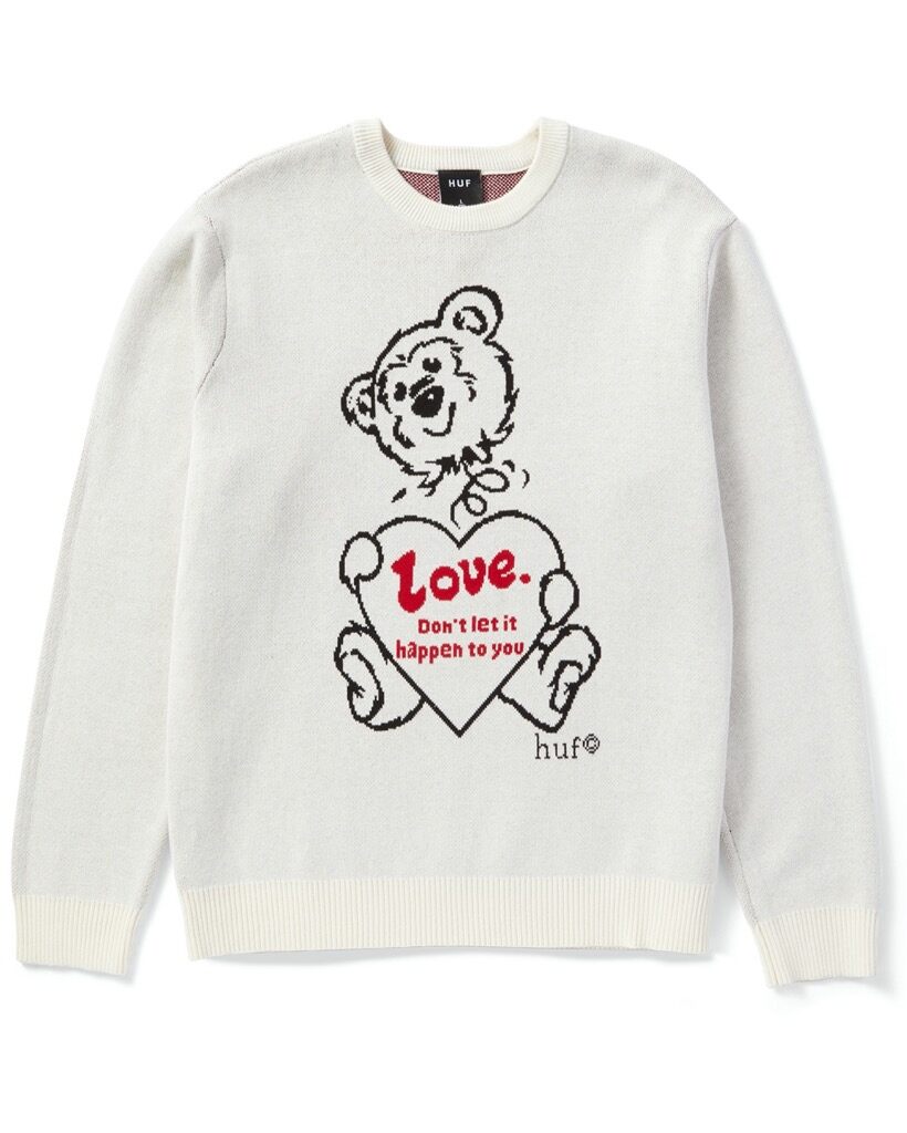 kn00463-bone-1 HUF Bad News Pullover - bone