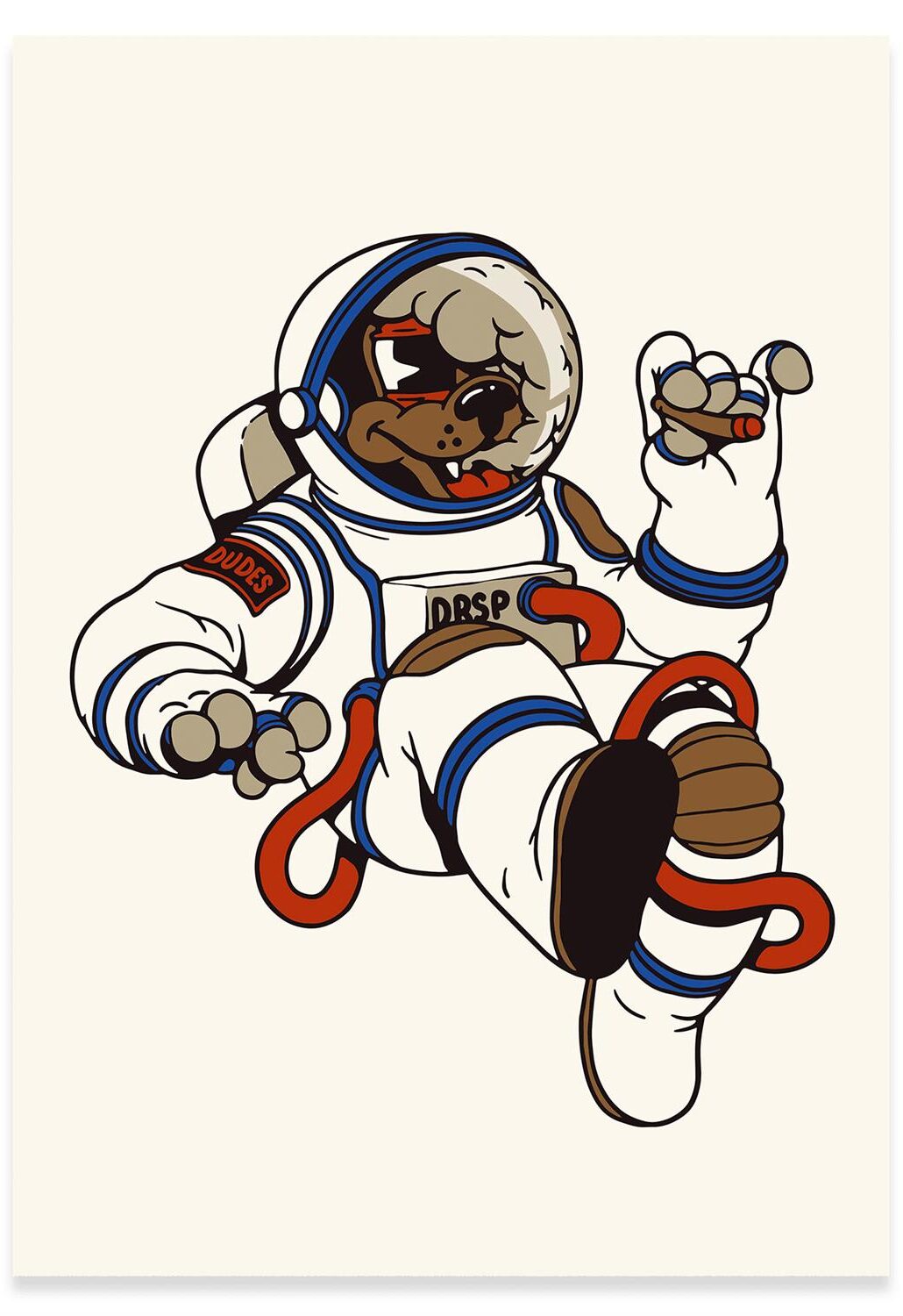 The Dudes Asstronaut Unlimited Print - white The Dudes Asstronaut Unlimited Print - white