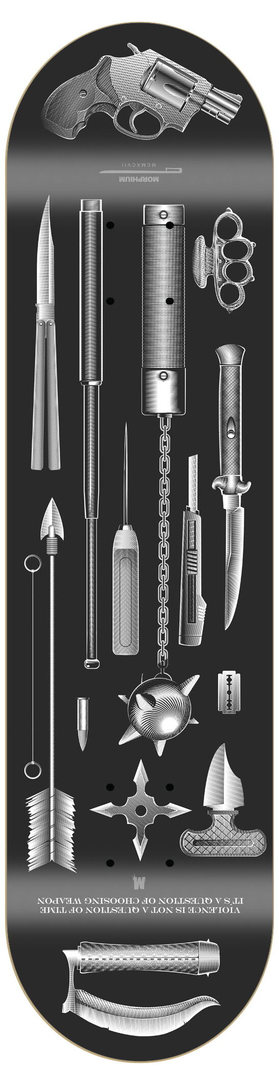 Morphium Weapons black Skateboard Deck