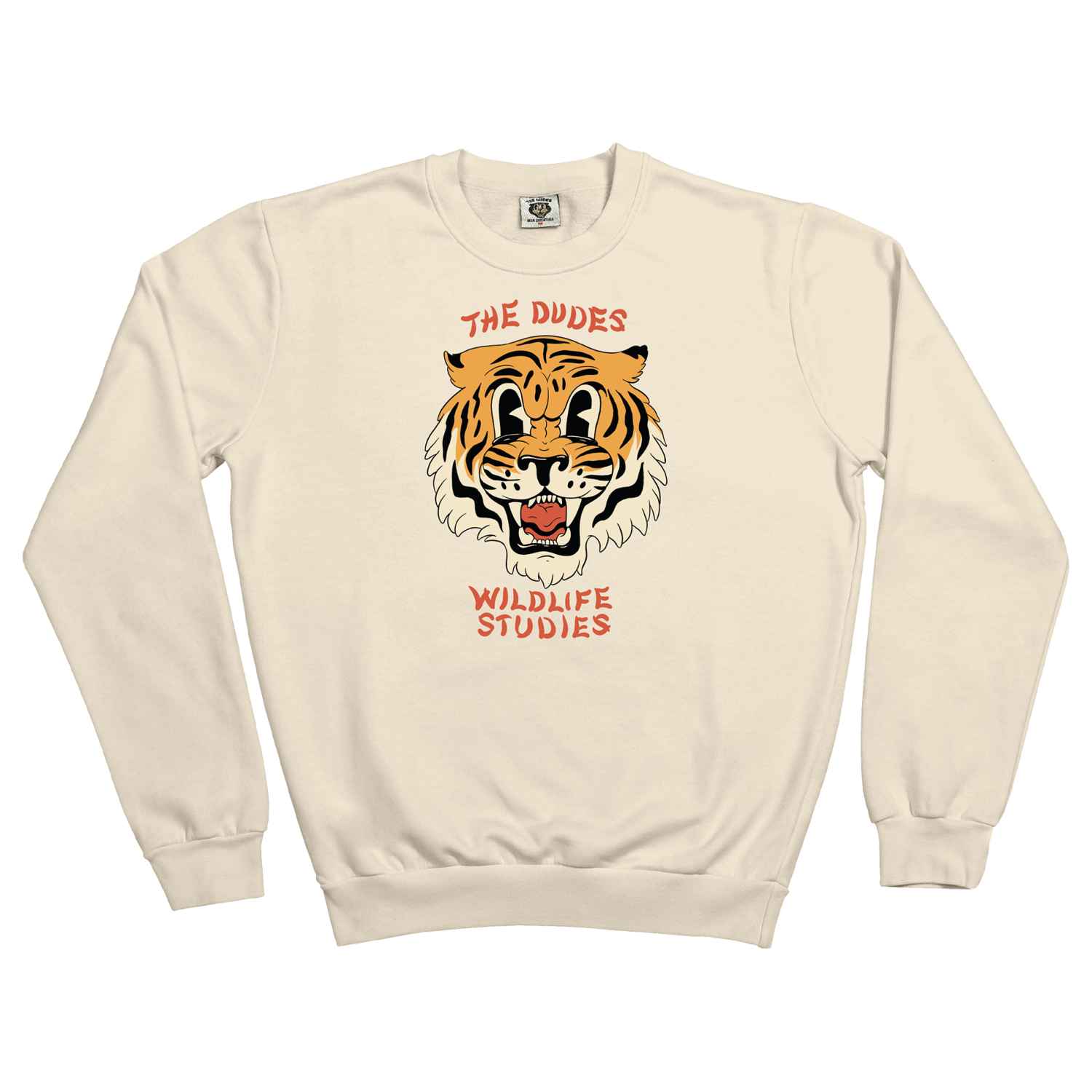 10032967-1 The Dudes Wildlife Studies Classic Sweatshirt - Almond milk XXXL