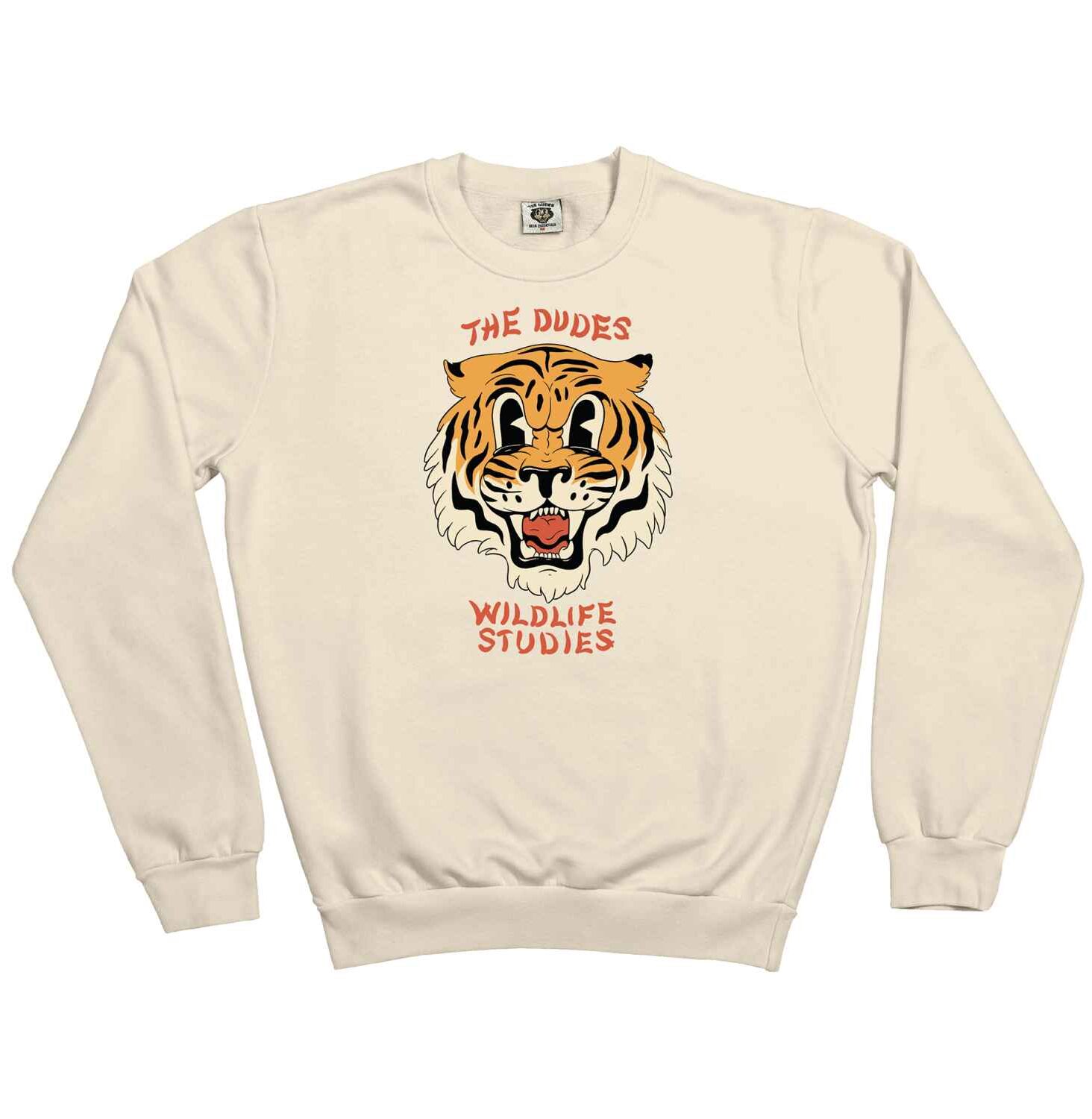 10032967-1 The Dudes Wildlife Studies Classic Sweatshirt - Almond milk XXXL
