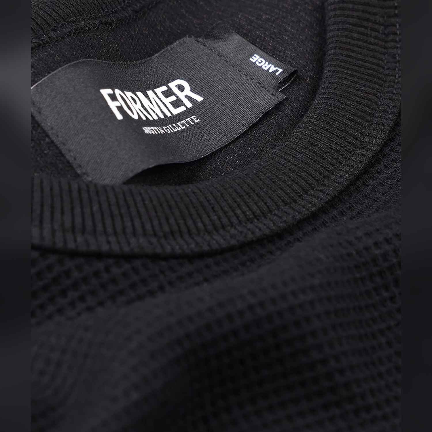 fkn-26102-blk-4 Former Ag Raglan Waffle - black XXL