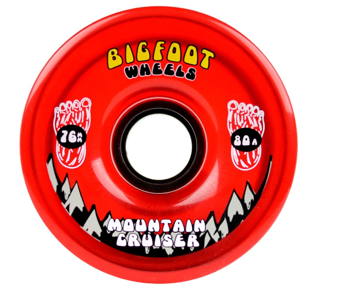 Bigfoot Mountain Cruiser Longboard Wheels Clear Red 76mm 80a