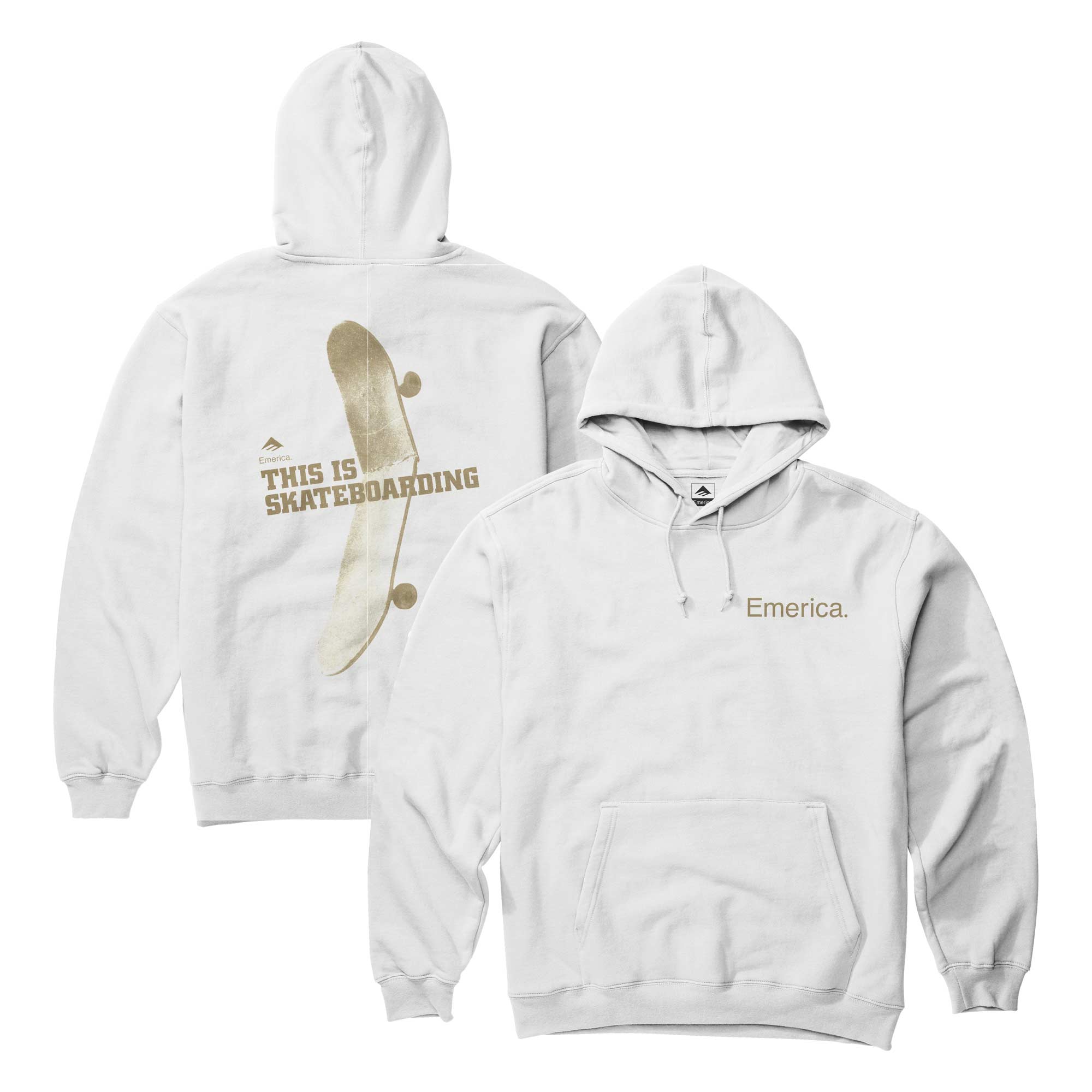 EMERICA Sweat THIS IS SKATEBOARDING HOODIE blanc