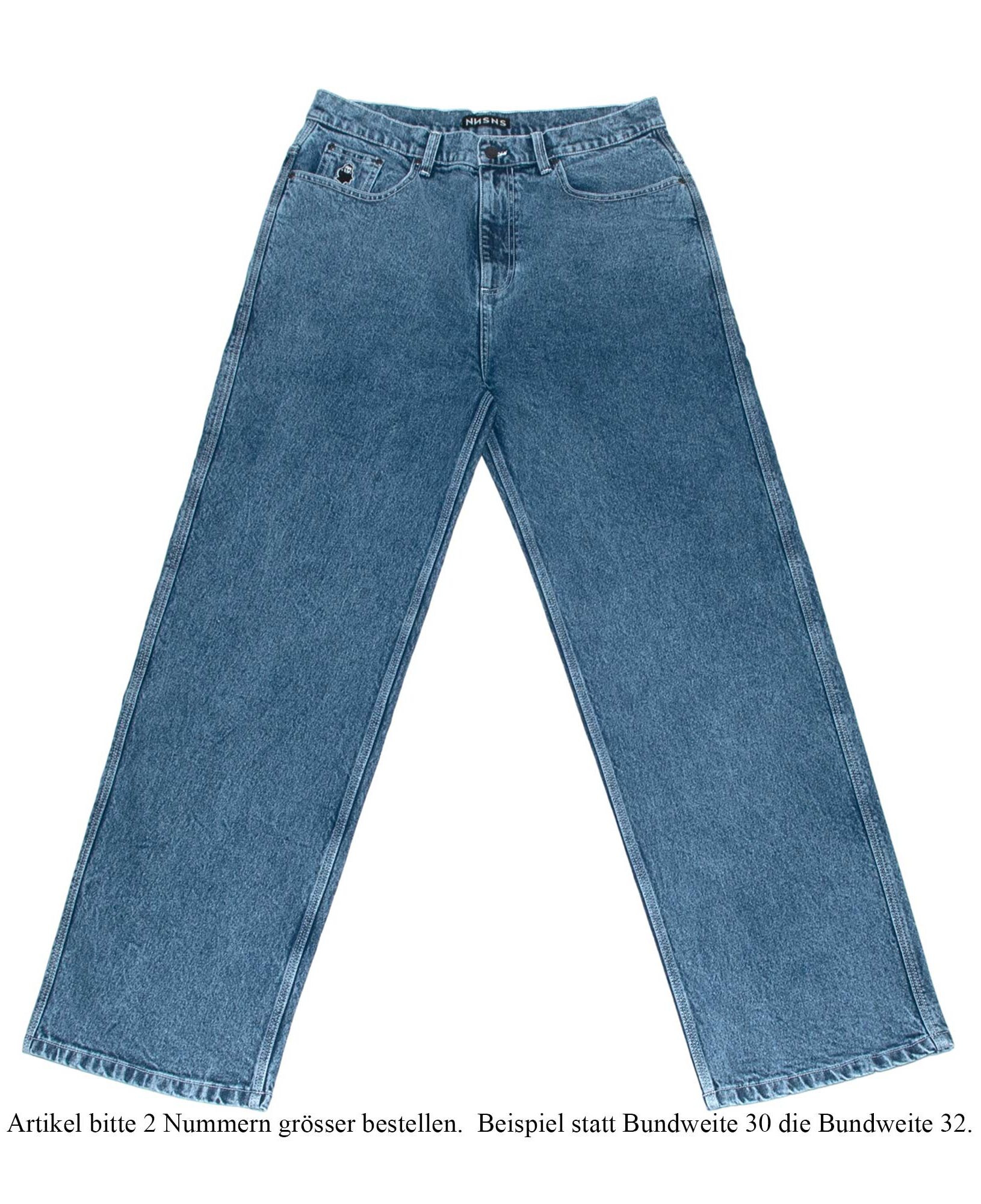 NNSNS Pant BIGFOOT SUPERSTRETCH DENIM stone blue stretch denim NNSNS Pant BIGFOOT SUPERSTRETCH DENIM, stone blue stretch denim 34/32