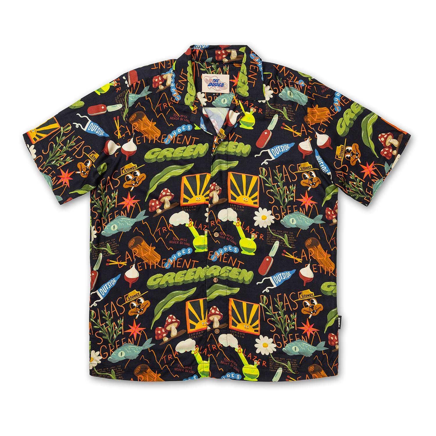 The Dudes Treasure Trail Black Hawaiian Shirt - Multicolor The Dudes Treasure Trail Black Hawaiian Shirt - Multicolor XXXL