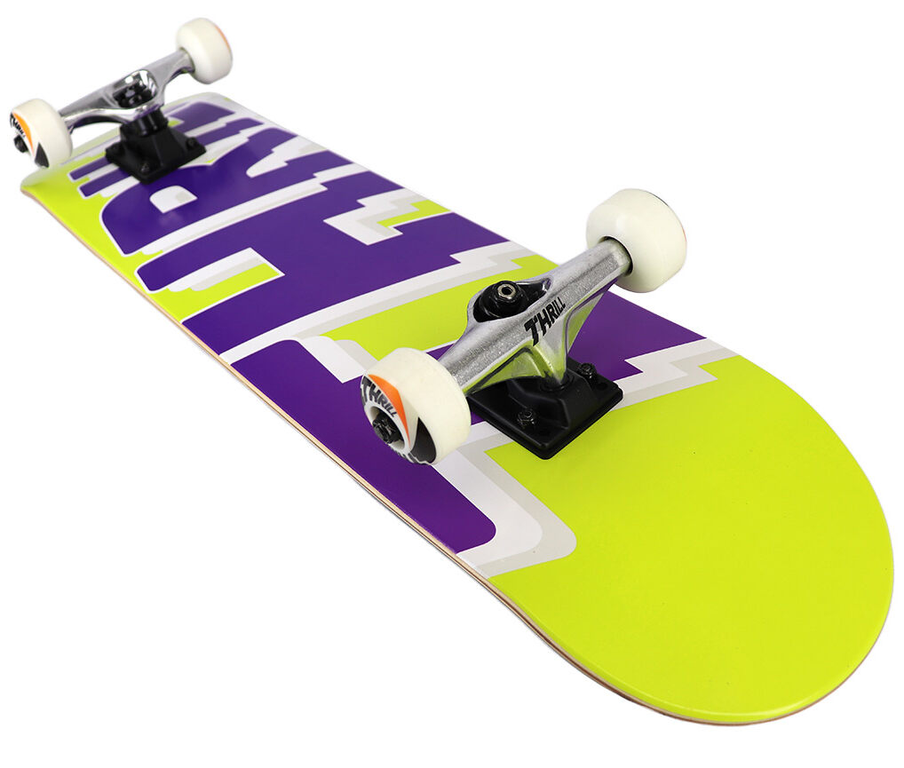 Thrill kids complete skateboard Logo Lime 7.25
