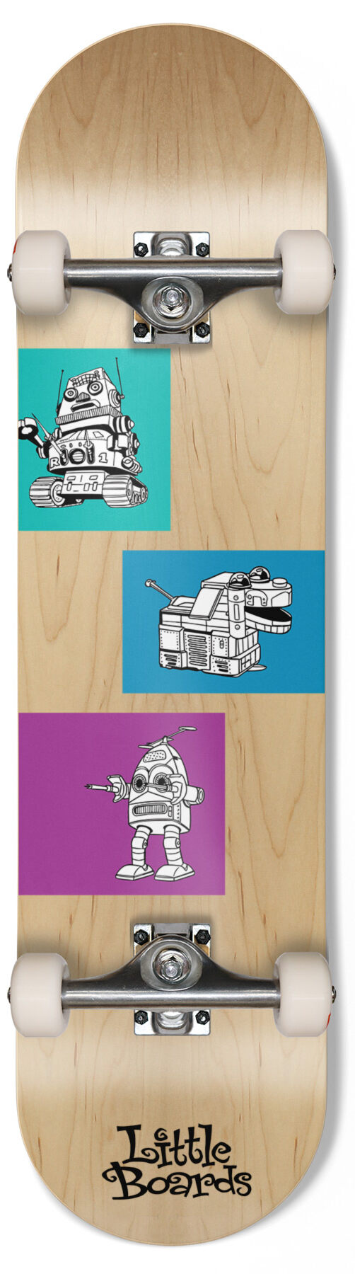 Little Boards Kinder Skateboard Robots 7.3 Little Boards Kinder Skateboard Robots 7.3