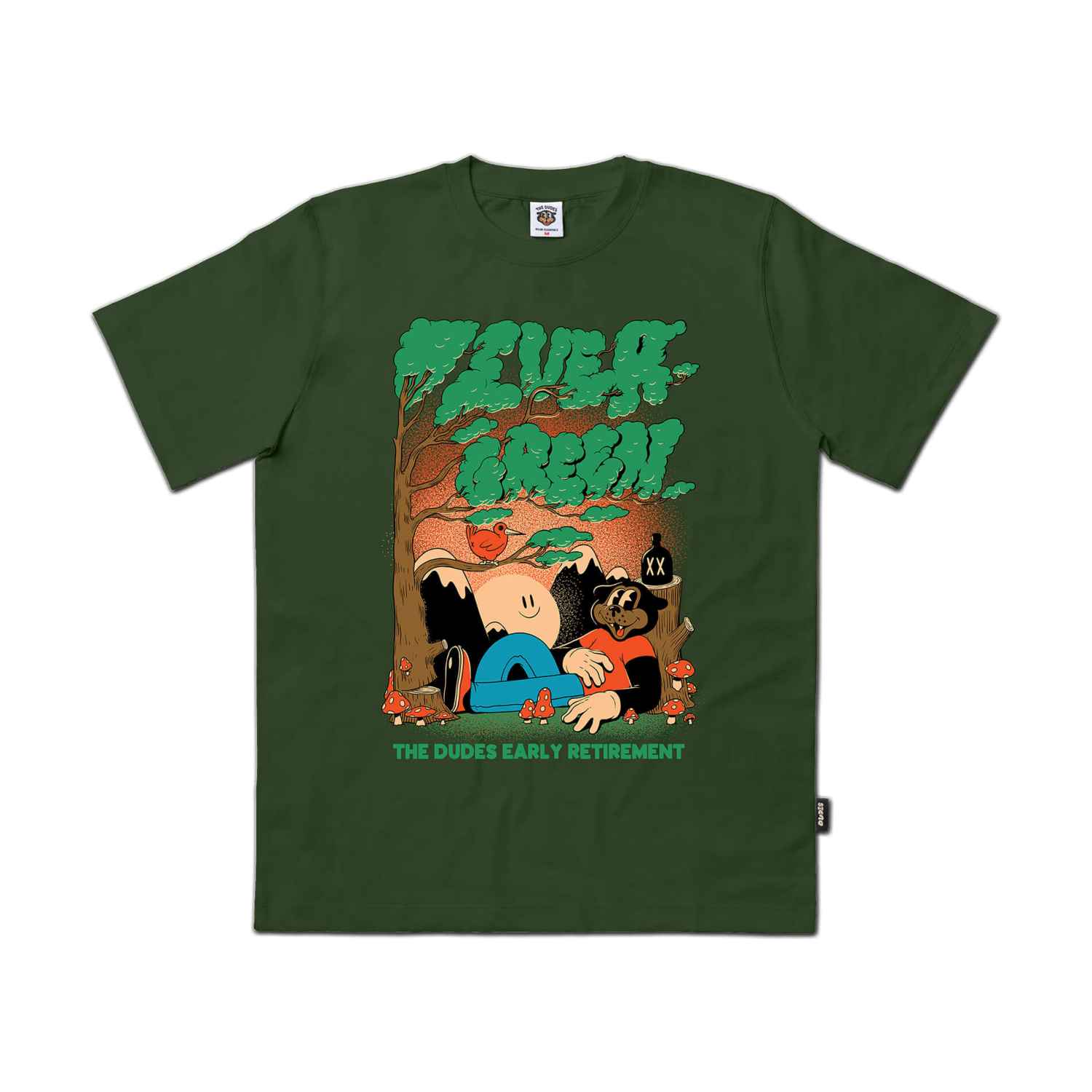 The Dudes Evergreen Seasonal T-Shirt - mountain view XXXL