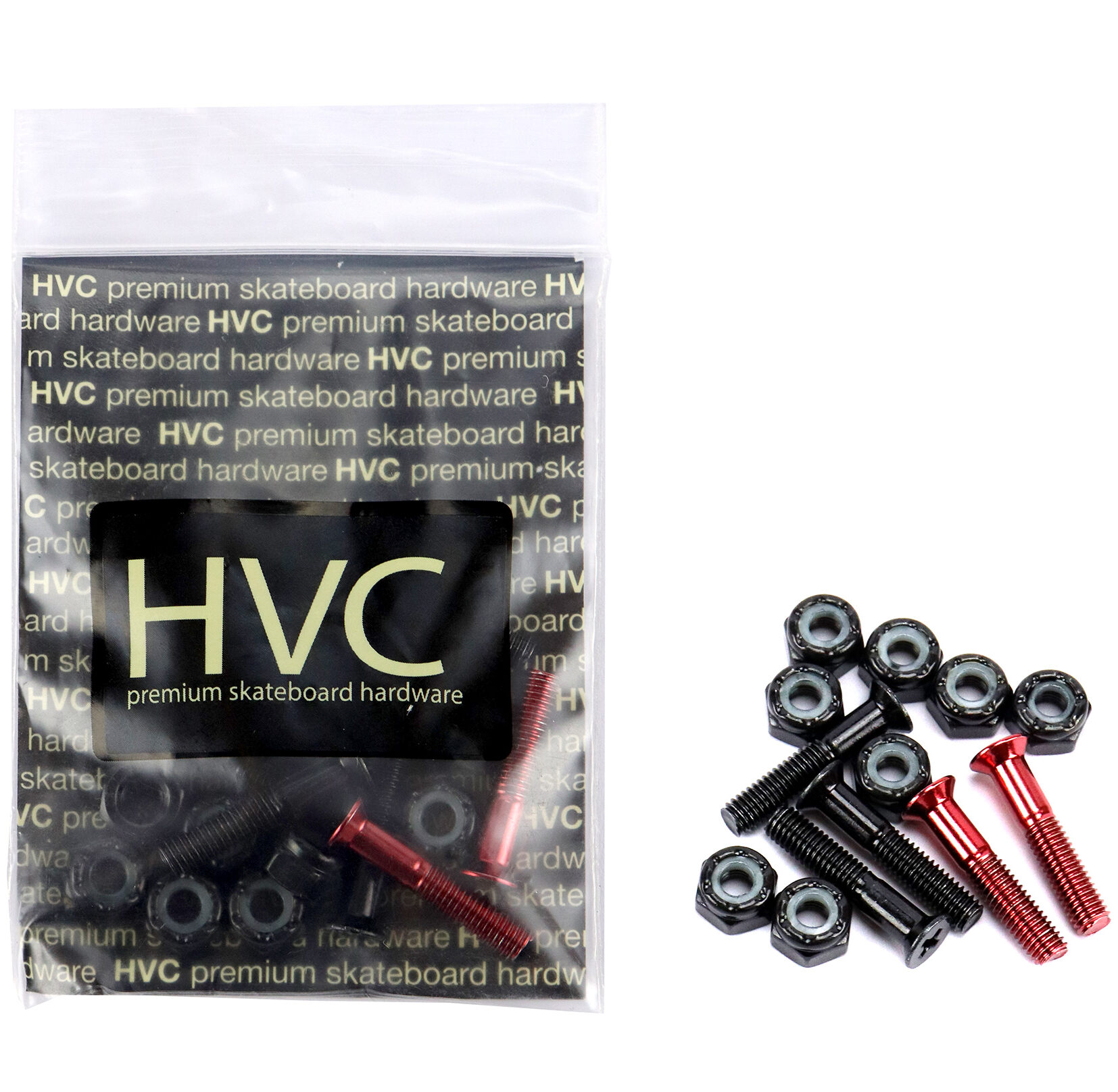 HVC Hardware Set Phillips 1" black / red HVC Hardware Set Hexagon socket1" black / red