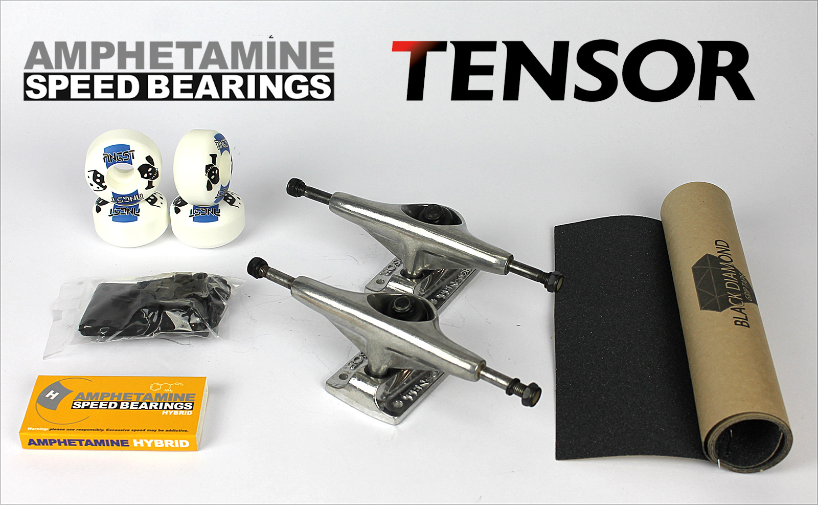 Skateboard Axles Set Tensor Alu 5.25 silver