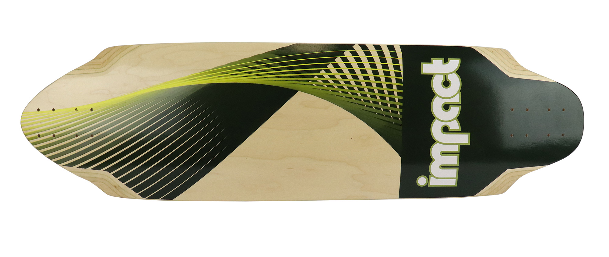 Impact Synthesis green Freeride Longboard-Deck 36 x 9.75