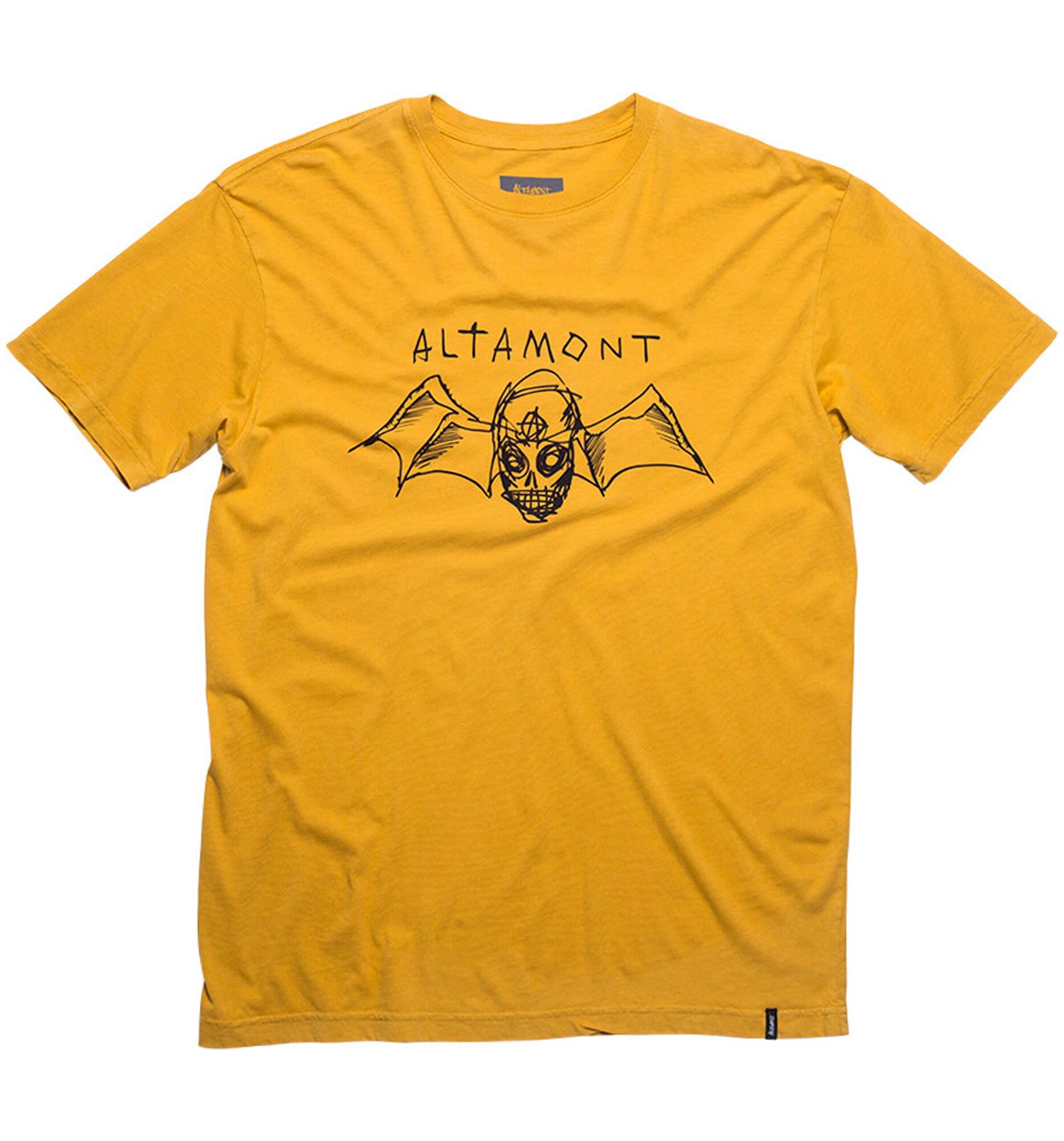 ALTAMONT T-Shirt BAT SKULL S/S CUSTOM, mustard L