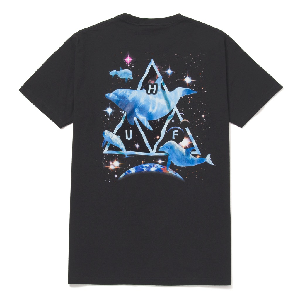 HUF Space Dolphins Washed T-Shirt - black XXL