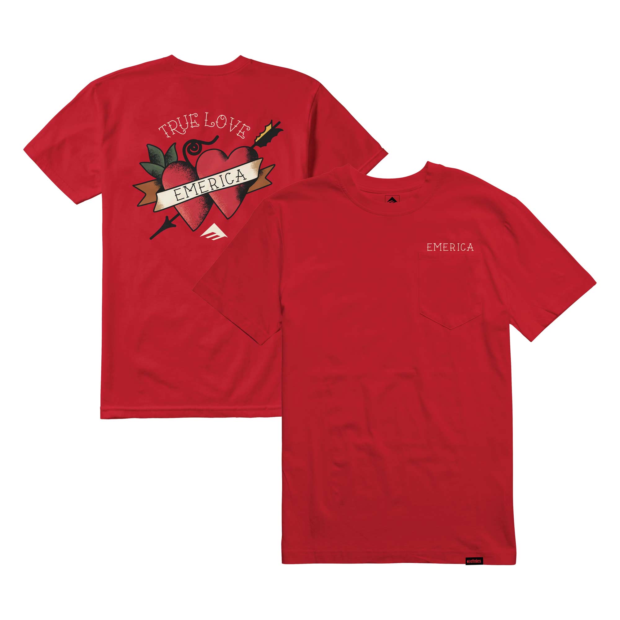 ememtss-lotrpot-red EMERICA T-Shirt LOVE TRIANGLE POCKET red