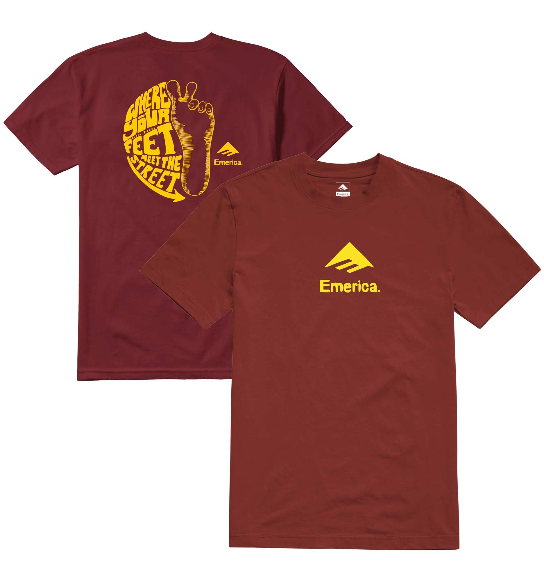 EMERICA T-Shirt PAVEMENT, burgundy XL