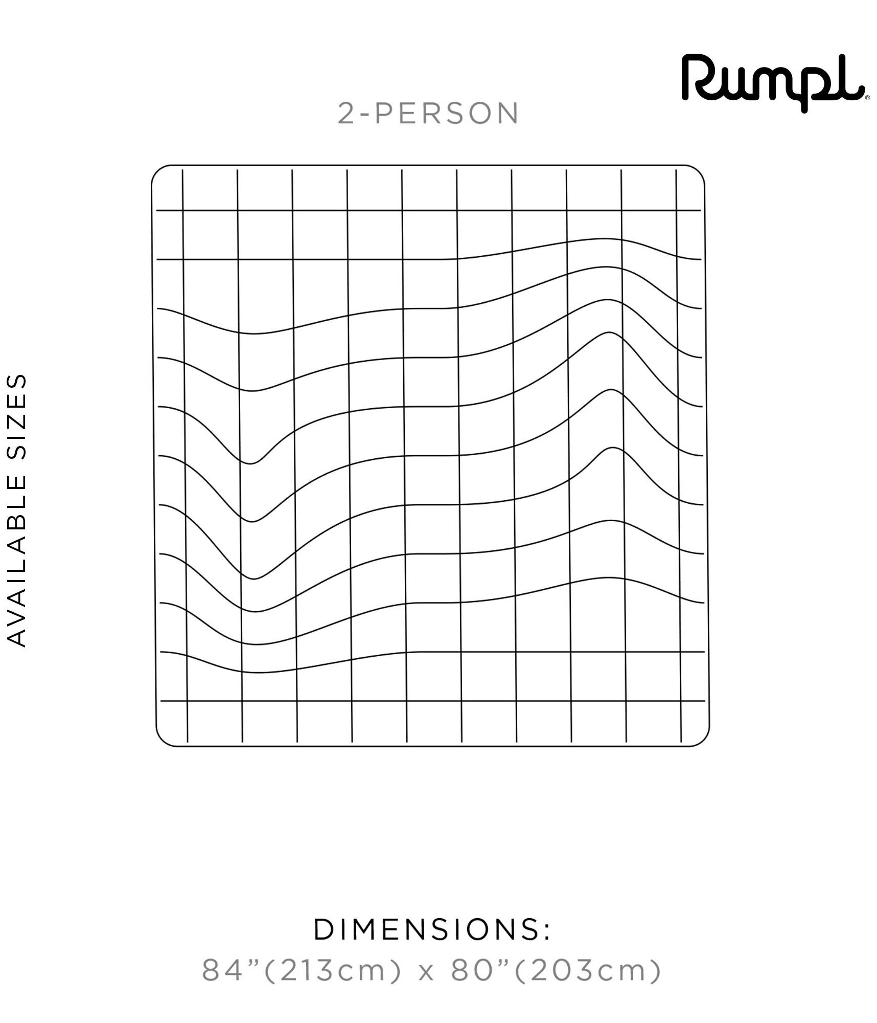 RUMPL Blanket ORIGINAL PUFFY SOLID / 2 PERS, cypress