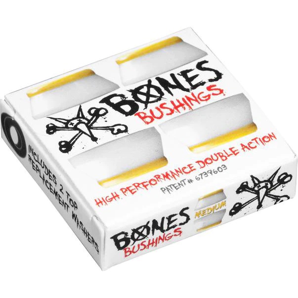 Bones Hardcore Bushings White 91A Medium - SET Bones Hardcore Bushings White 91A Medium - SET