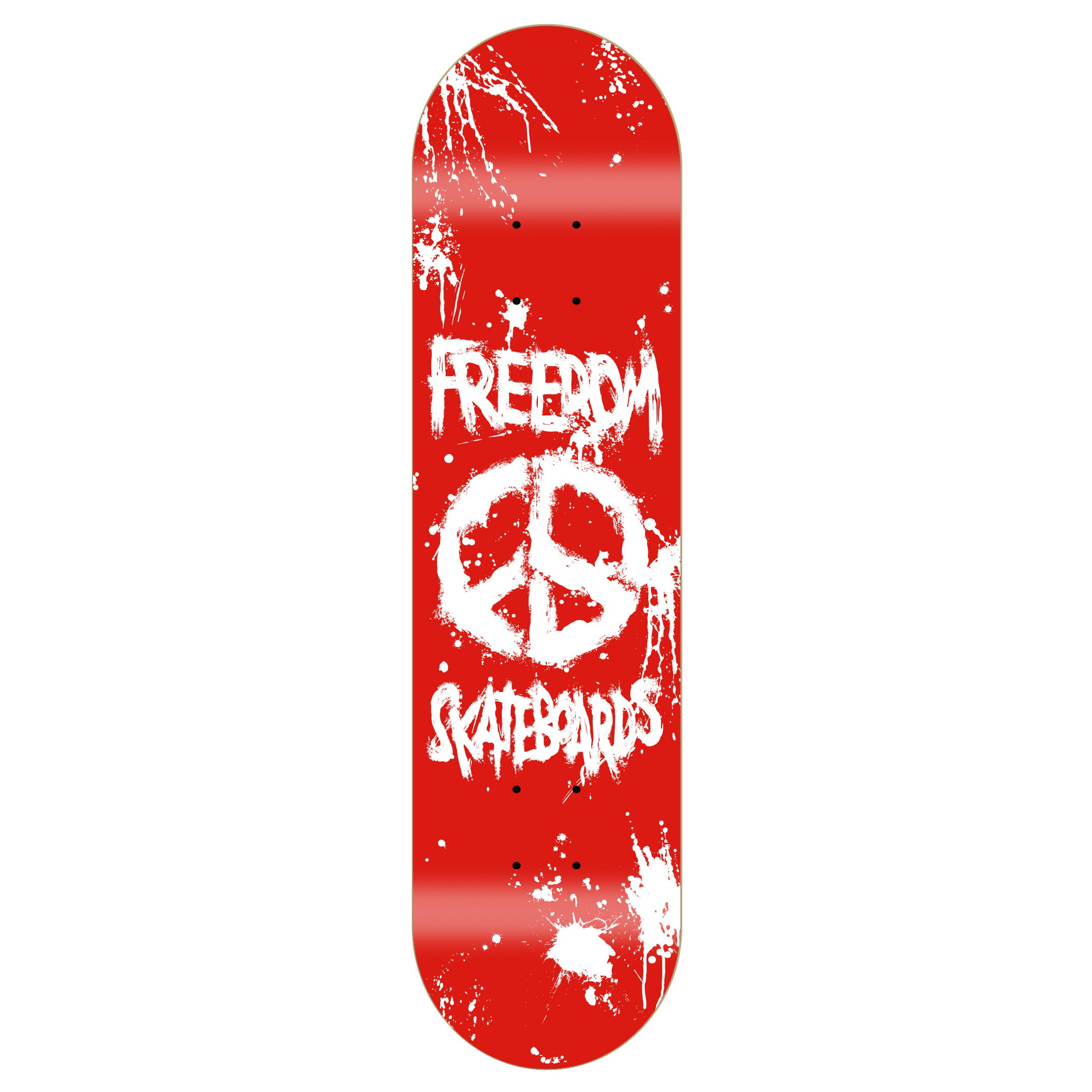 Freedom Peace Paint Red Skateboard Deck Freedom Peace Paint Red Skateboard Deck