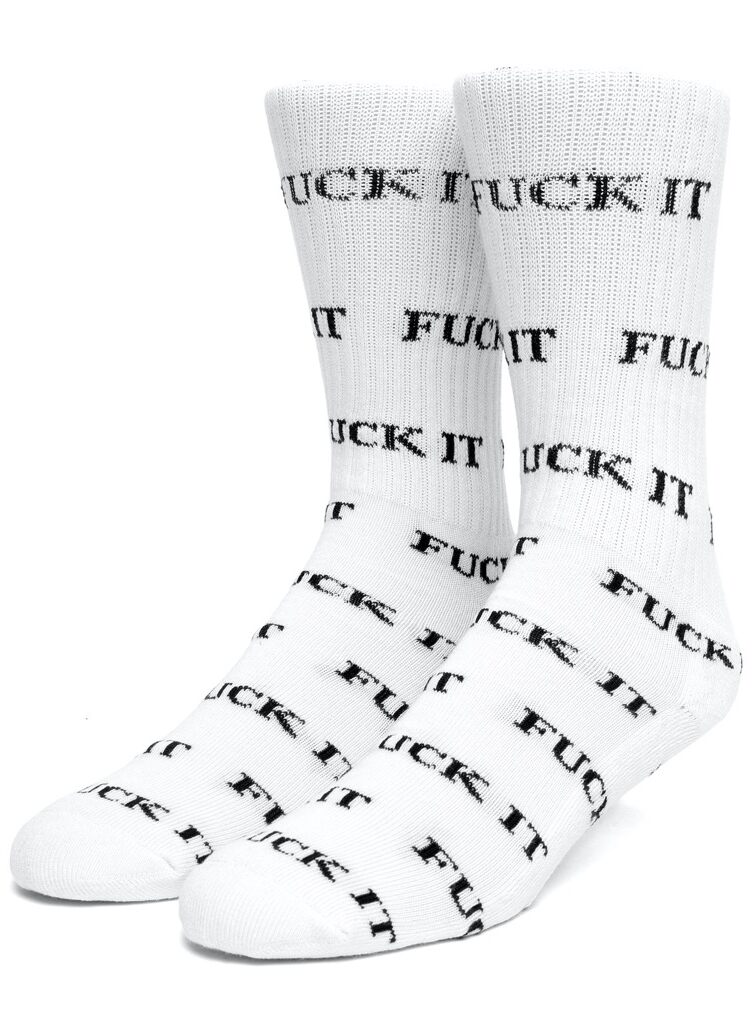 HUF Fuck It Socken - white HUF Fuck It Socken - white