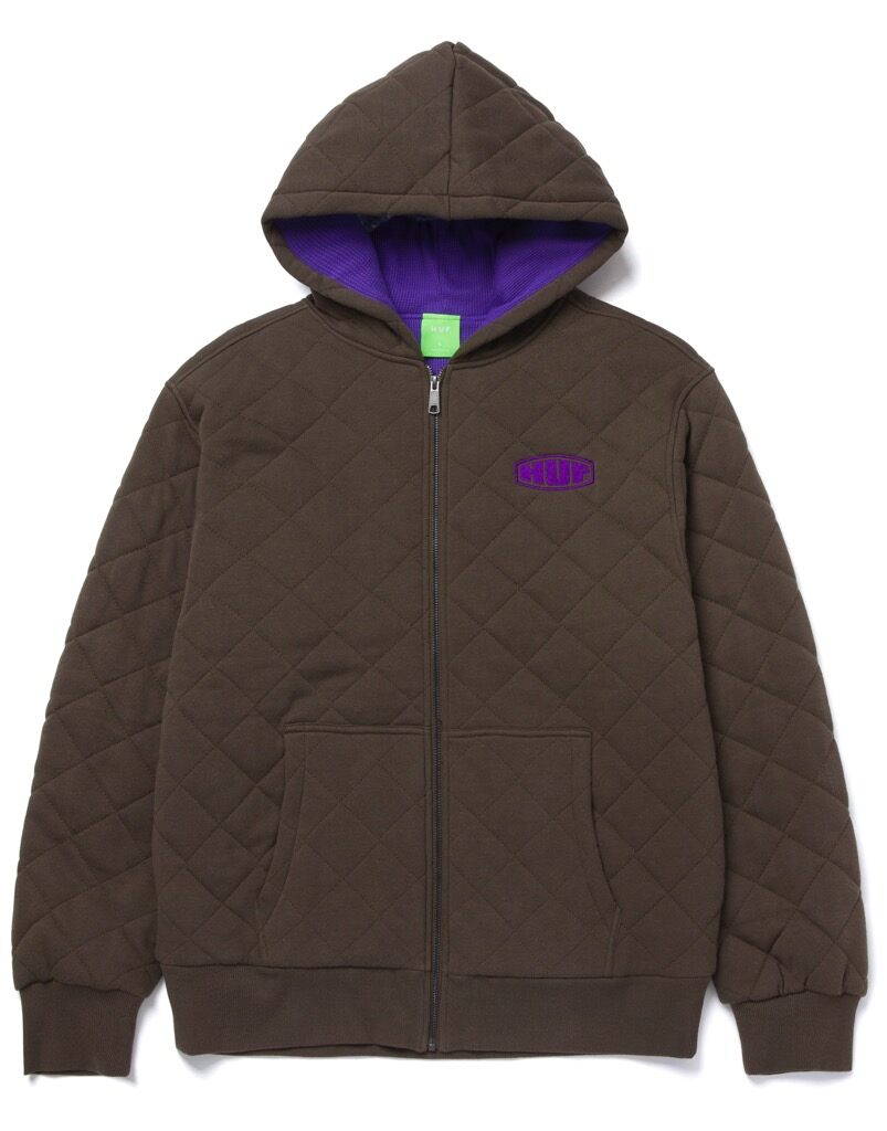 HUF Workman Quilted Full Zip - chocolate M HUF Workman Quilted Full Zip - chocolate M