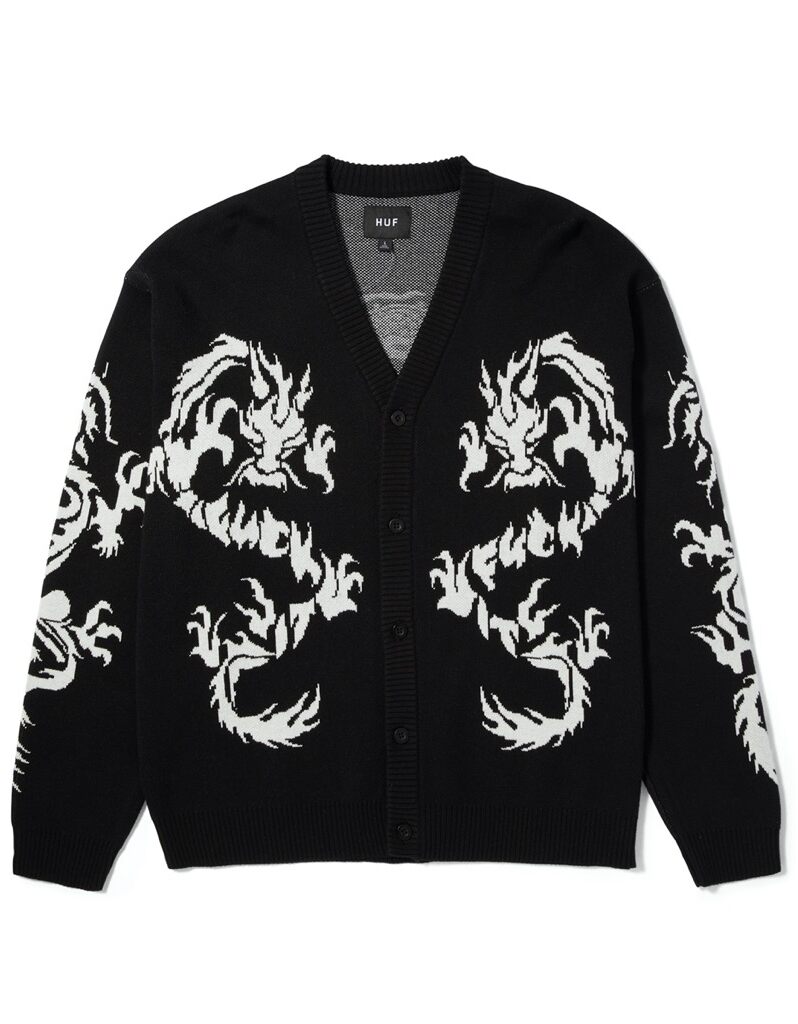 HUF Twin Dragon Cardigan - black L HUF Twin Dragon Cardigan - black L