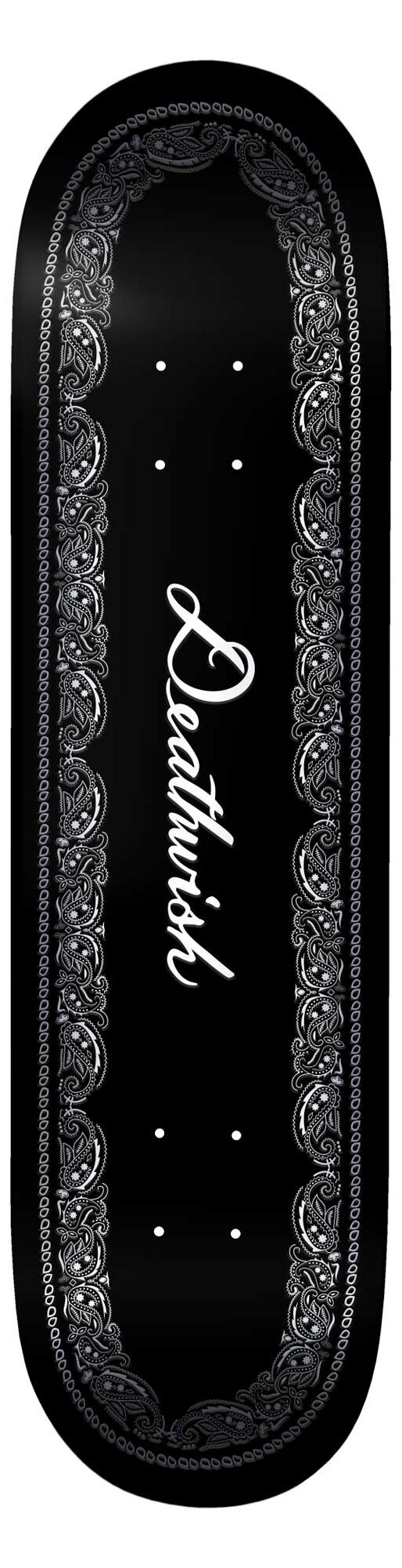 DEATHWISH Deck PAISLEY SCRIPT 8.5, black 8.5 DEATHWISH Deck PAISLEY SCRIPT 8.5, black 8.5