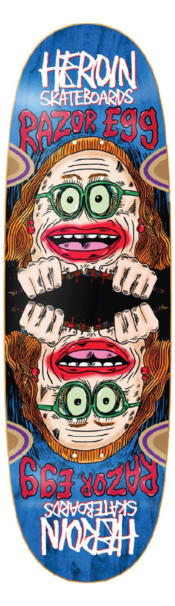 HEROIN Deck AUNTIE RAZOREGG 9.75, blue 9.7 HEROIN Deck AUNTIE RAZOREGG 9.75, blue 9.7